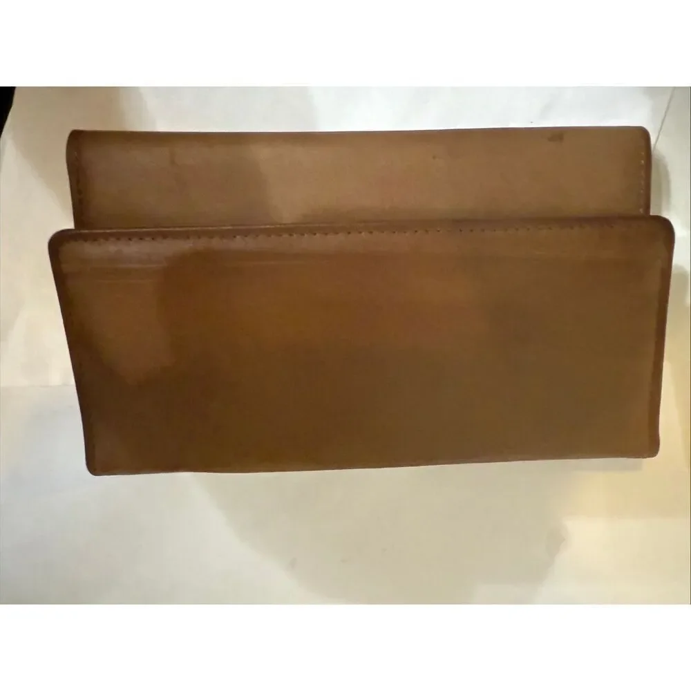 Vintage Princess Gardner Women's Leather Tri-fold Checkbook Wallet Tan OS NWOT